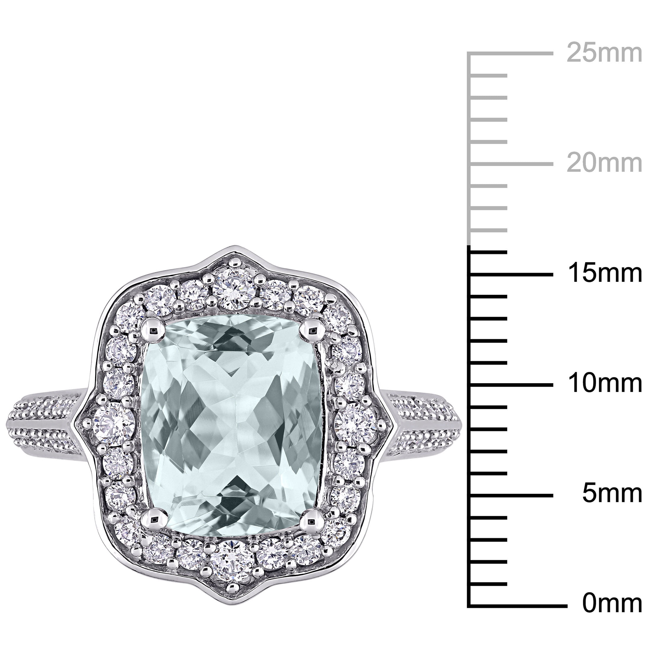 Everly Women's Aquamarine 14k White Gold Ring