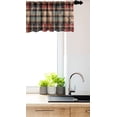thumbnail image 3 of Ambesonne Buffalo Plaid Valance Pack of 2, Pixel Checks Square, 54"X18", Dark Brown and Multicolor, 3 of 4