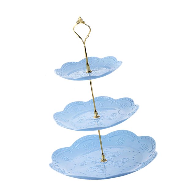 Bandeja de frutos secos Soporte de servicio de varios niveles Soporte de servicio de 3 niveles Soporte de exhibición de alimentos Exhibición de postre 26cmx26cmx40cm