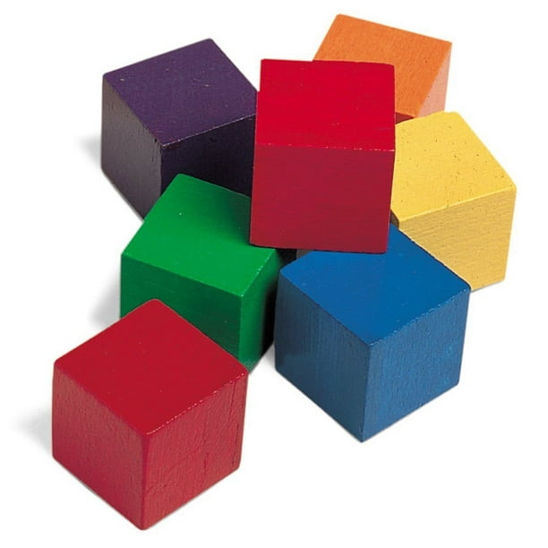 LEARNING RESOURCES WOODEN ONE INCH COLOR CUBES 102PK