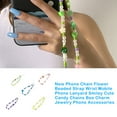 thumbnail image 5 of Mobile Phone Chain Flower Beaded Strap Wrist Portable Fashion Universal Case Lanyard Rope Decoration Jewelry for Girls Green, 5 of 6