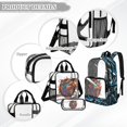 thumbnail image 3 of DISNIMO Clear Backpack Set for Teens Boys, Shark Printed 17 Inch PVC Transparent Bookbag with Lunch Box & Pencil Case, Heavy Duty Clear School Backpack, Back to School Gift, 3 of 5