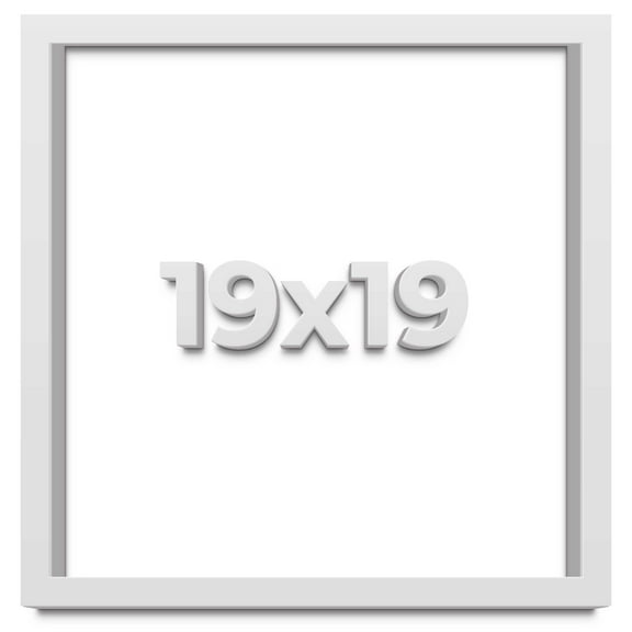 19x19 Shadow Box High Gloss White Display Frame | 1.625 Inches Deep | 1 Inch Moulding Width | Solid