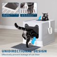 thumbnail image 2 of Caja de arena para gatos Medario, grande, con tapete, cuchara y tapa, color gris, 2 of 7