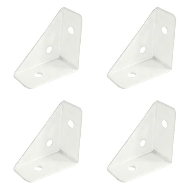 Visland 4 Pcs Équerres d'Angle Droit en Acier Laminé à Froid Équerres de Coin Renforcement en Acier à 90 Degrés Connecteurs de Meubles Résistants à la Rouille
