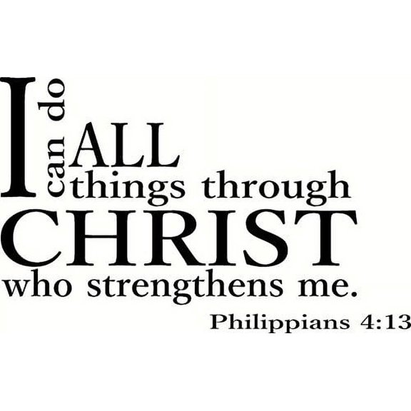 Philippians 4:13 V2 Vinyl Wall Art, Inspiration Christian Scripture Vinyl Wall Decal Art