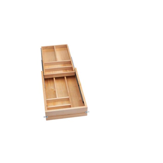 13 in. 2-Tier Wood Cutlery Drawer without Slides