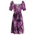 thumbnail image 5 of Geode Agathe Amethyst purple and light pink magic mineral rock slice in half with pastel purple and violet crys Sleeveless Dress, 5 of 7