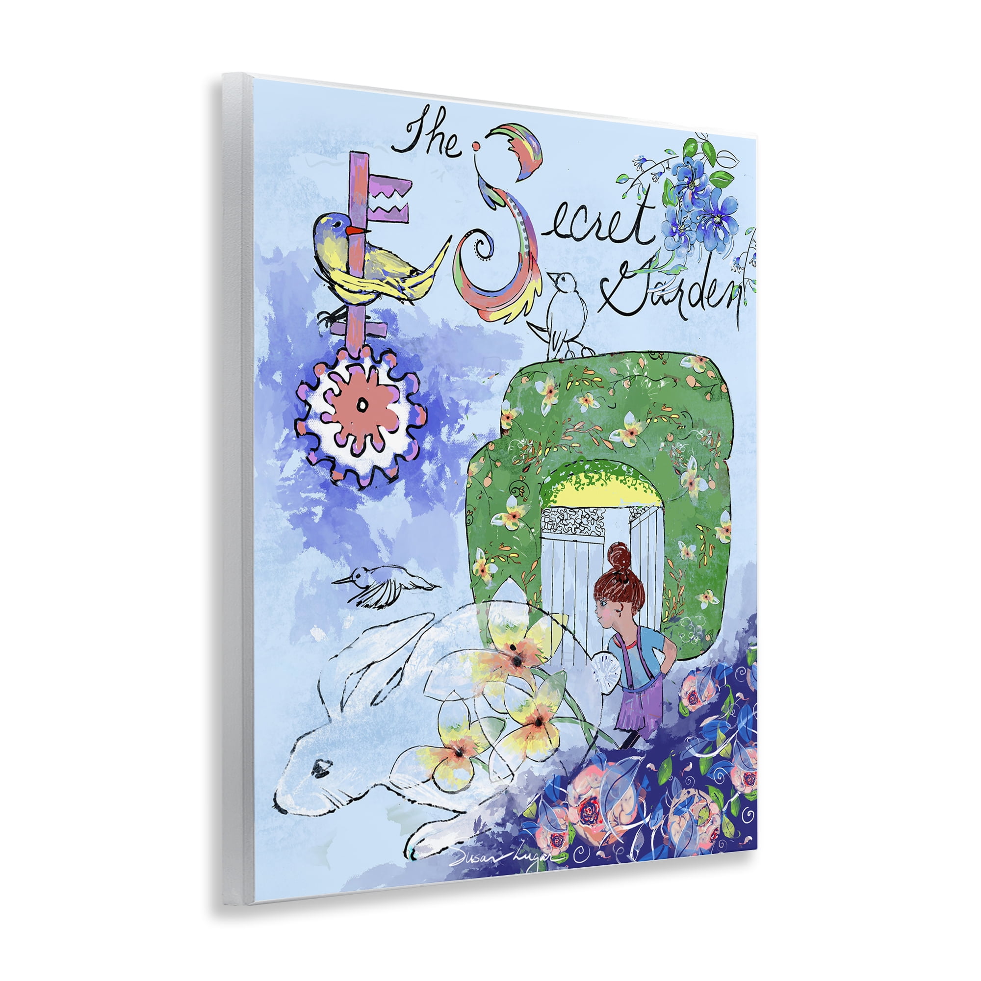 Stupell Industries Secret Garden Folk Illustration Wall Plaque Art, design by Susan Lugar