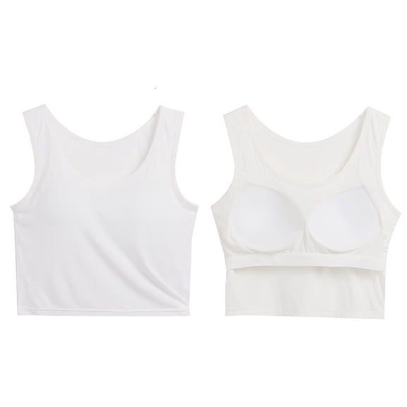 MVRLSH Womens Tank Tops Loose Fit Casual Racerback Comfy Built In Bra Sleeveless Workout Yoga Undershirt Tops White Size L