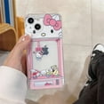 thumbnail image 2 of Cute cartoon anime role Hello Kitty phone case for iPhone 11 12 13 14 Pro Max X XR Xs 7 8 plus soft TPU wallet cover card holder, 2 of 8