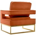 thumbnail image 4 of Meridian Furniture Noah 19"H Velvet Accent Chair in Cognac and Gold, 4 of 7