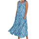 thumbnail image 1 of Vestido de Verano para las Mujeres sin Mangas Lino-Look Impreso Maxi, Suelto Fluido Y Vestido Sexy de Moda para las Mujeres, 1 of 4