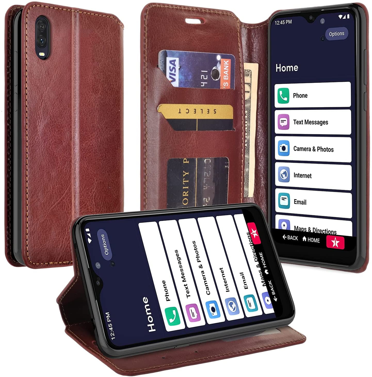 Jitterbug Smart 3 / Lively Smart Case, PU Leather Wallet Case Pouch ...