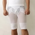 thumbnail image 3 of Fajas para hombres, cintura alta, abdomen, control de piernas, adelgazamiento, estiramiento, aptitud corporal L Blanco SM SunniMix Shorts que adelgazan de Shapewear de los hombres, 3 of 8