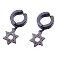 thumbnail image 1 of Pendientes de clip tipo puño sin perforación para mujer y hombre, joyería de moda (hexagrama negro), 1 of 7
