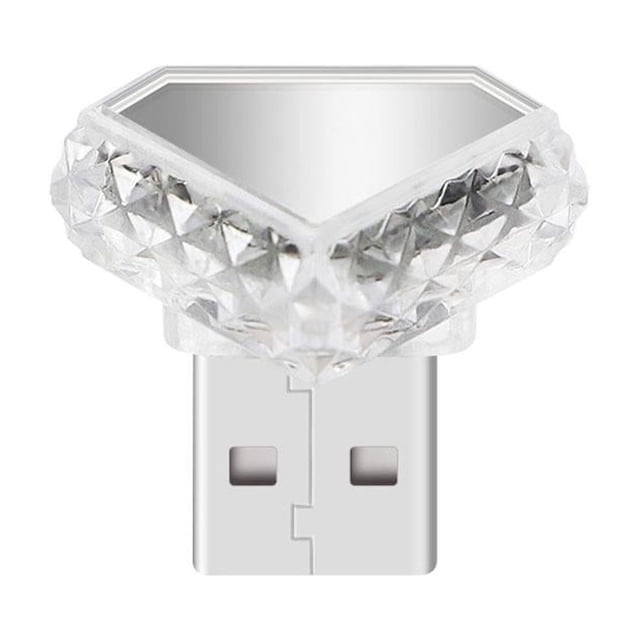 Car USB Mini LED Ambient Light with Colorful Flash, Plug and Play for Auto Interior, PC and Portable Devices, Made of PCMetal