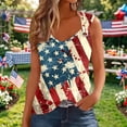 thumbnail image 2 of IDOCLOTHES USA Flag Tank Tops Women American Flag Sleeveless Shirt Patriotic Tank Top 4th of July V Neck Summer Vest Tees Multicolour, XL, 2 of 4