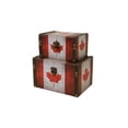 thumbnail image 1 of Set Of 2 Red Canadian Flag Nested Wood Decorative Storage Boxes, 1 of 1