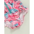 thumbnail image 6 of Springcmy Baby Girls Swimsuit One Piece Floral Zipper Ruffle Toddler Bathing Suit Rash Guard Long Sleeve Swimwear Beach Outfit Red Flamingo 9-12 Months, 6 of 7