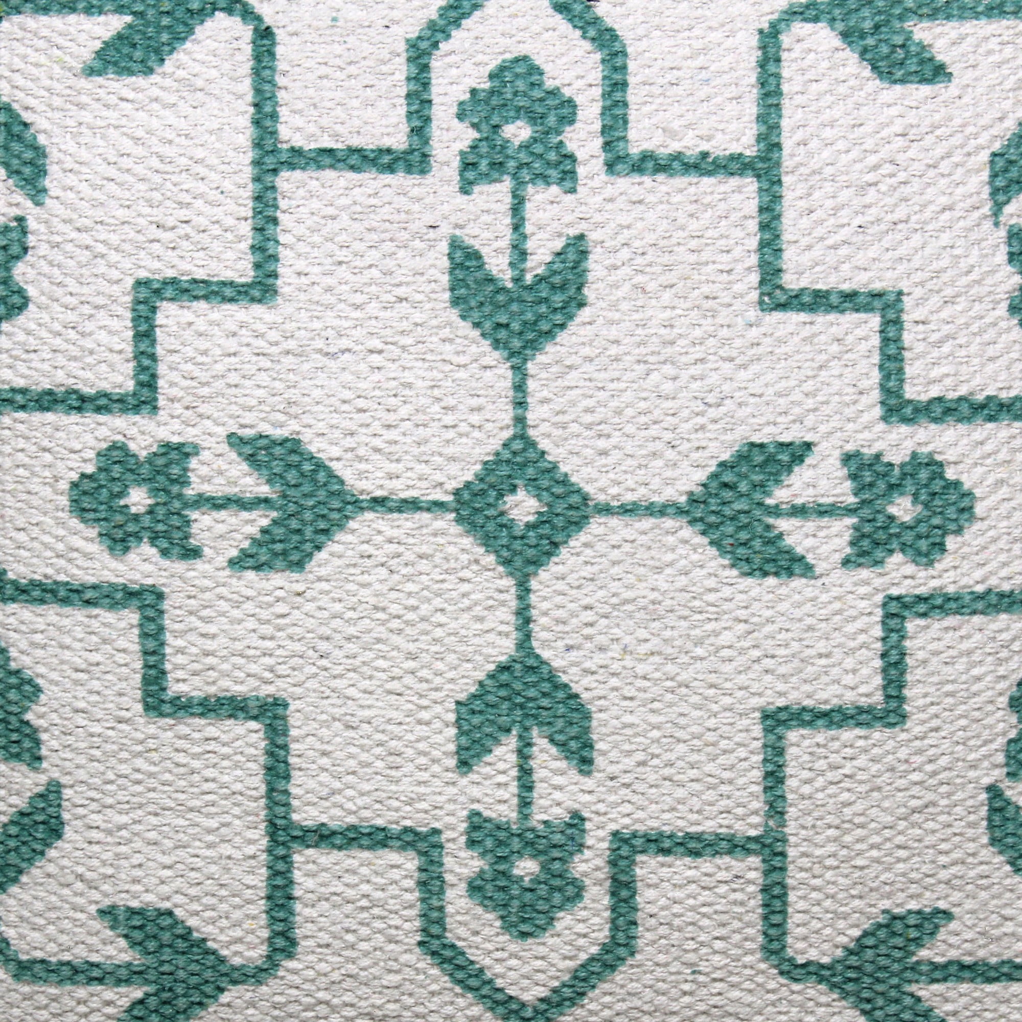 Harlow Hill Green/White/Blue Floral Bohemian/Eclectic Cotton Blend Throw Pillow Cover, 20" x 20"