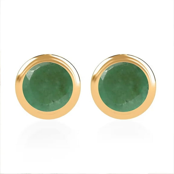 Emerald 0.50 ctw Stud Earrings in 18K Vermeil Yellow Gold Over Sterling Silver Christmas Gifts