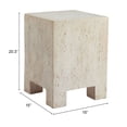 thumbnail image 3 of Kitara Side Table Beige End Table, Modern Style, Faux Stone Magnesium Oxide square shape tabletop, Magnesium Oxide, Indoor Living, 3 of 7