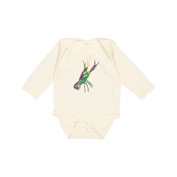 Inktastic Mardi Gras Crayfish Artsy Boys or Girls Long Sleeve Baby Bodysuit