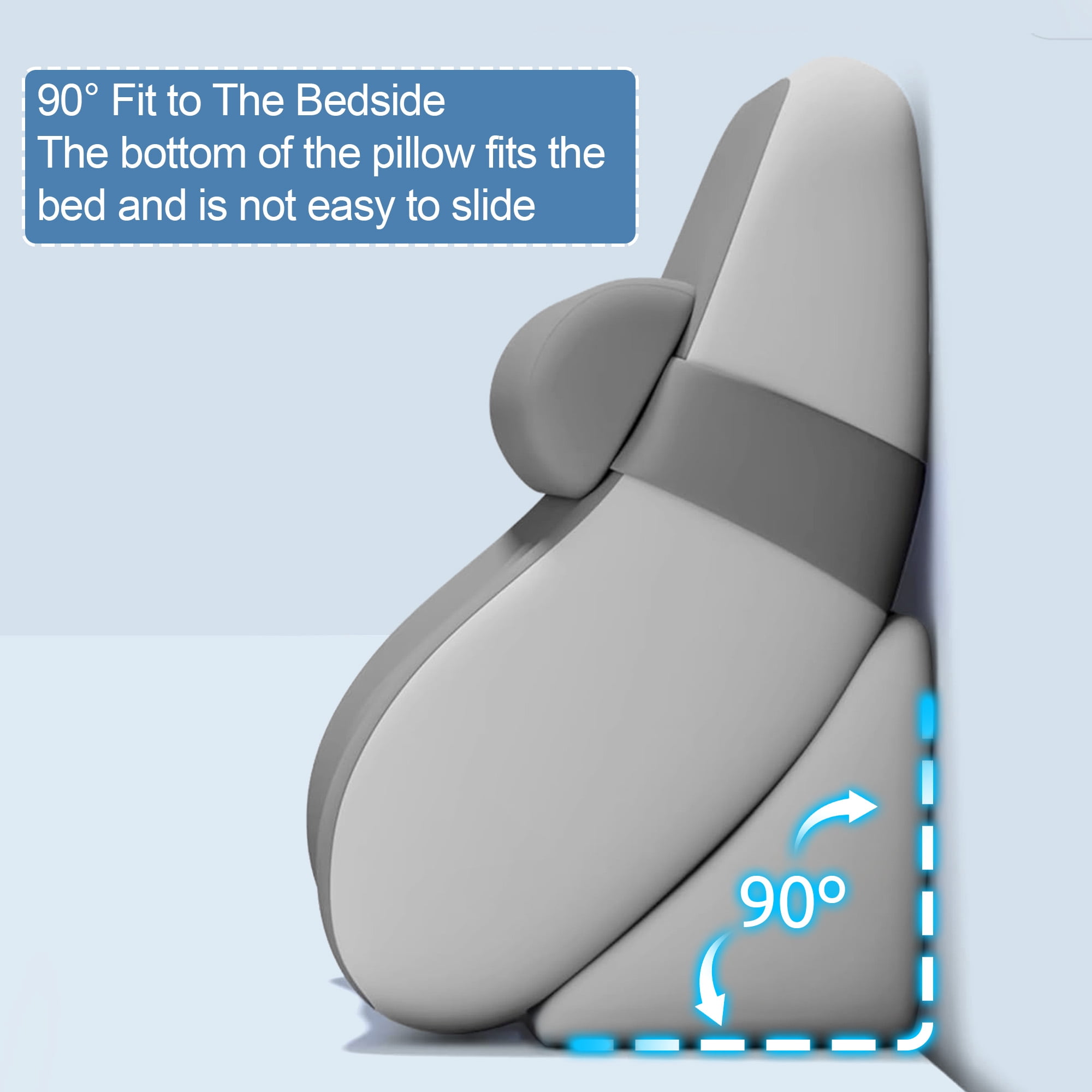 KAIPARA 3PCS Adjustable Wedge Pillow Headboard Set for Sleeping, Ergonomic Reading Pillow for Sitting in Bed, Bed Wedge with Premium Memory Foam for Back Pain Relief & Support, Leg Elevation