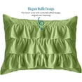 thumbnail image 4 of 500-Thread Count Egyptian Cotton 3-PCs Multi Ruffle Duvet Cover, With Zipper Closure & Corner Ties - King-XL Size ( 98" x 116" ) Inches, (Sage), 4 of 5