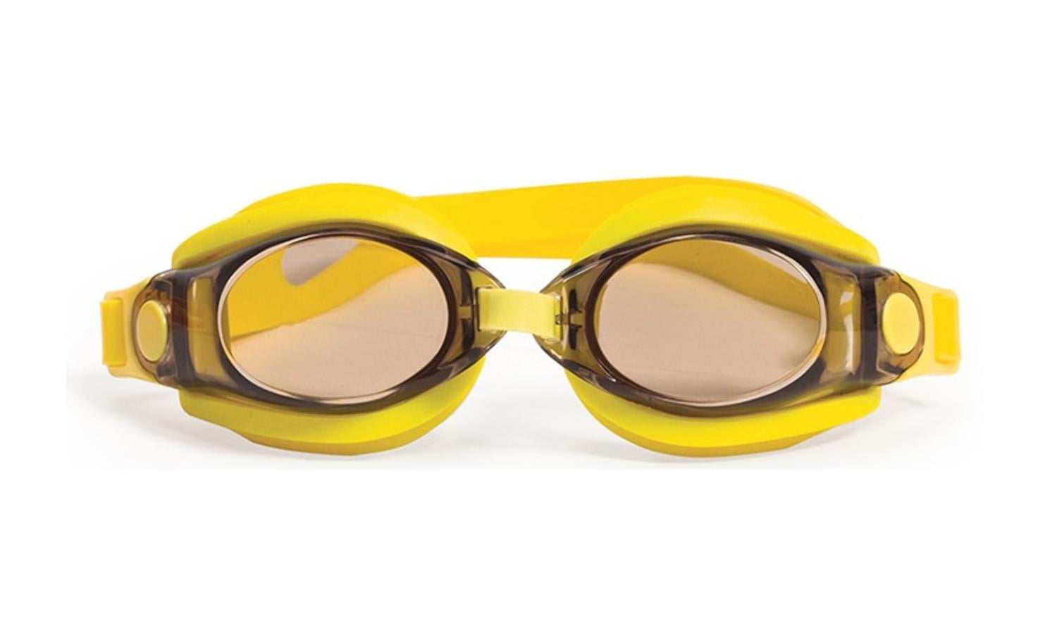 7" Silicone Sport Fitness Yellow Goggles Swimming Pool Accessory for Juniors, Teens and Adults by Swim Central