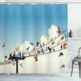 thumbnail image 1 of Ambesonne Multi Shower Curtain, Animals Bird Silhouettes, 69"Wx84"L, Multicolor, 1 of 3