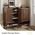 thumbnail image 4 of Smuxee Retro Shoe Storage Cabinet with 2 Door,Entryway Freestanding Wood Shoe Organizer for Shoes,Heels, Boots, Slippers,Walnut 31.5"W, 4 of 8