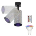 thumbnail image 1 of FSLiving Éclairage de Piste de Type J, Télécommande d'Éclairage de Plafond à Cardan, Ampoule Minuterie GU10 Blanche RVB Réglable à Changement de Couleur Mini Lumières Strass Lumière de Piste Juno pour Vitrine Salle de Jeux, 1 of 9