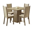 thumbnail image 1 of Comedor Mesa con Encimera de Vidrio y 4 Sillas Marrón/Beige Moscou Plus, 1 of 5