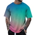 thumbnail image 2 of T-Shirts for Men Summer Short Sleeve Gradient Color Pullover Tees 2025 Stylish Casual Stretch Comfy Loose Workout Tops Z001-Multicolour 3XL, 2 of 3