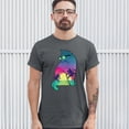 thumbnail image 3 of Tee Hunt Neon Cat in Sunglasses T-Shirt Tropic Kitten Summer Beach Kitty Men's Tee, Charcoal, 3X-Large, 3 of 5