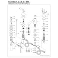 thumbnail image 6 of Kingston Brass KC7068PL Vintage Widespread Bathroom Faucet with Brass Pop-Up, Brushed Nickel, 6 of 8