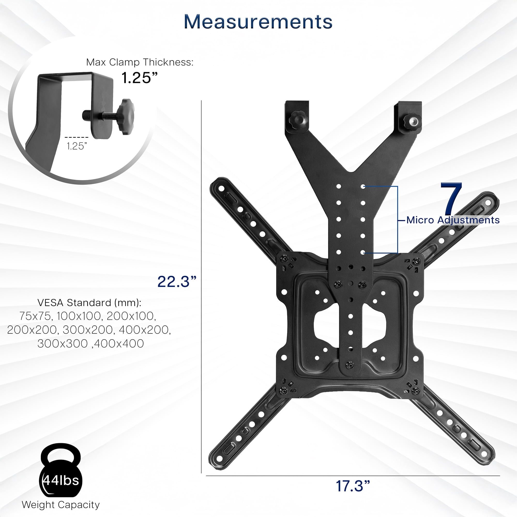 VIVO TV Hanger Bracket for 24" to 55" Flat and Curved Screens, Loft Bed TV Mount