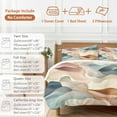 thumbnail image 6 of Abstract Stitching Duvet Cover Set Full Size, Brown Blue Water Ripple 4 Piece Soft Microfiber Bedding Set with 1 Duvet Cover, 1 Flat Sheet, 2 Pillowcases, 6 of 9