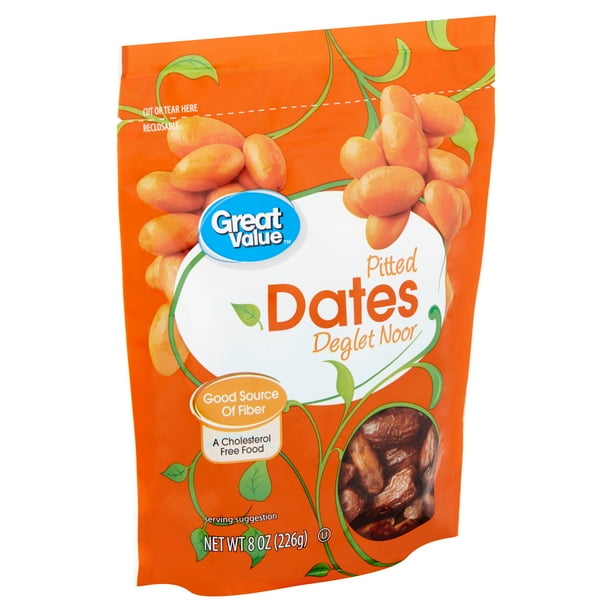 Great Value Pitted Deglet Noor Dates, 8 oz