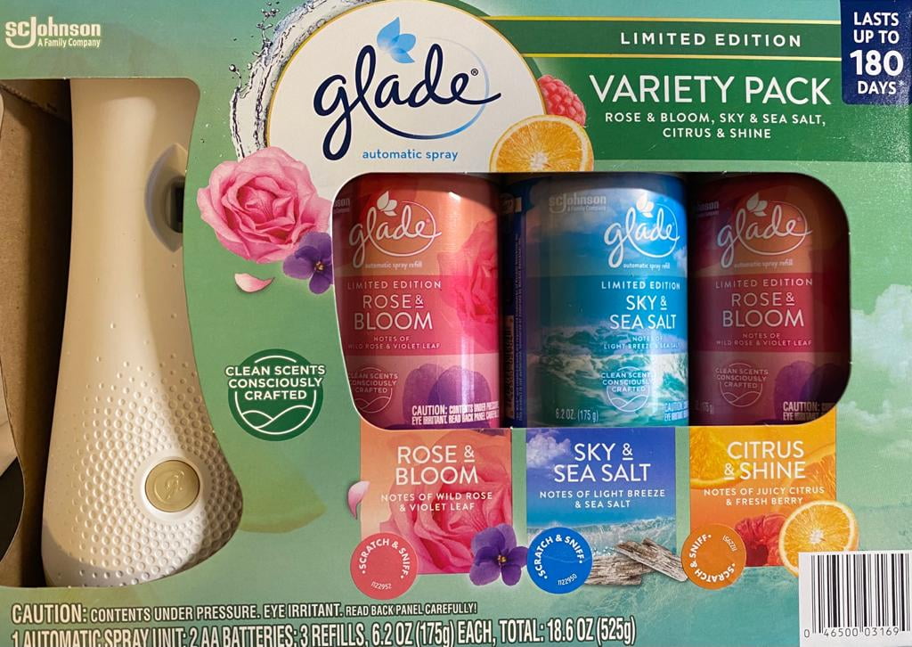 Glade Automatic Spray Kit Limited Edition (Rose & Bloom, Sky & Sea Salt