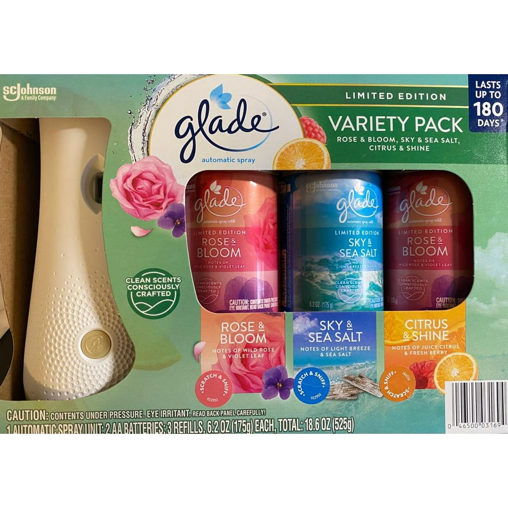 Glade Automatic Spray Kit Limited Edition (Rose & Bloom, Sky & Sea Salt
