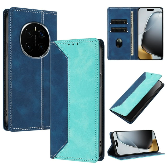 Phone Case for Honor Magic 7 FOXDOCK Premium Leather,Creative Dual-Color Cover with Card Slot,Shockproof