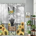 thumbnail image 4 of Funny Donkey Shower Curtains,Rustic Farmhouse Bathroom Curtains, Western Animal Vintage Sunflower Farm Floral Shower Curtain for Bathroom Decor,Waterproof Fabric Shower Curtain Set 72X72in, 4 of 5
