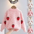 thumbnail image 4 of Atogsazn Toddler Girls Knitted Sweater Kids Casual Long Sleeve Pullover Sweaters Winter Warm Tops for Children Outerwear 07-Pink 2-3 Years Fashion, 4 of 4