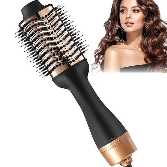 Hair Dryer and Blow Dryer Brush in One, 4 in 1 Hair Dryer and Styler Volumizer with Negative Ion Anti-frizz Ceramic Titanium Barrel Hot Air Straightener Brush for All Hair Types