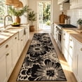 thumbnail image 2 of Findosom Runner Rug for Hallway 3x10 ft,Non-slip Machine Washable Runners Flower Floor Mats Low Pile Carpet Rug Runner with Rubber Backing for Entryway Doormat Bathroom Kitchen Laundry Room,Black, 2 of 8