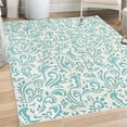thumbnail image 1 of Vintage Decorative Rug, Monochrome Style Classic Victorian Inspired Rococo Motif Repetition, Quality Carpet for Bedroom Dorm and Living Room, 6 Sizes, Turquoise White, by Ambesonne, 1 of 4
