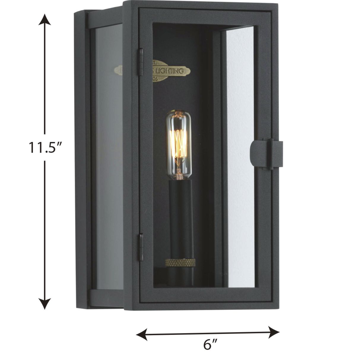 Stature Collection One-Light Textured Black and Clear Glass Transitional Style Small Outdoor Wall Lantern - image 2 of 2